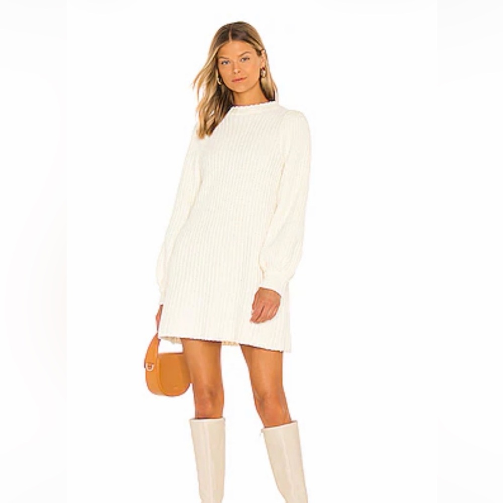 Show Me Your MuMu Cream Long Sleeve Dress